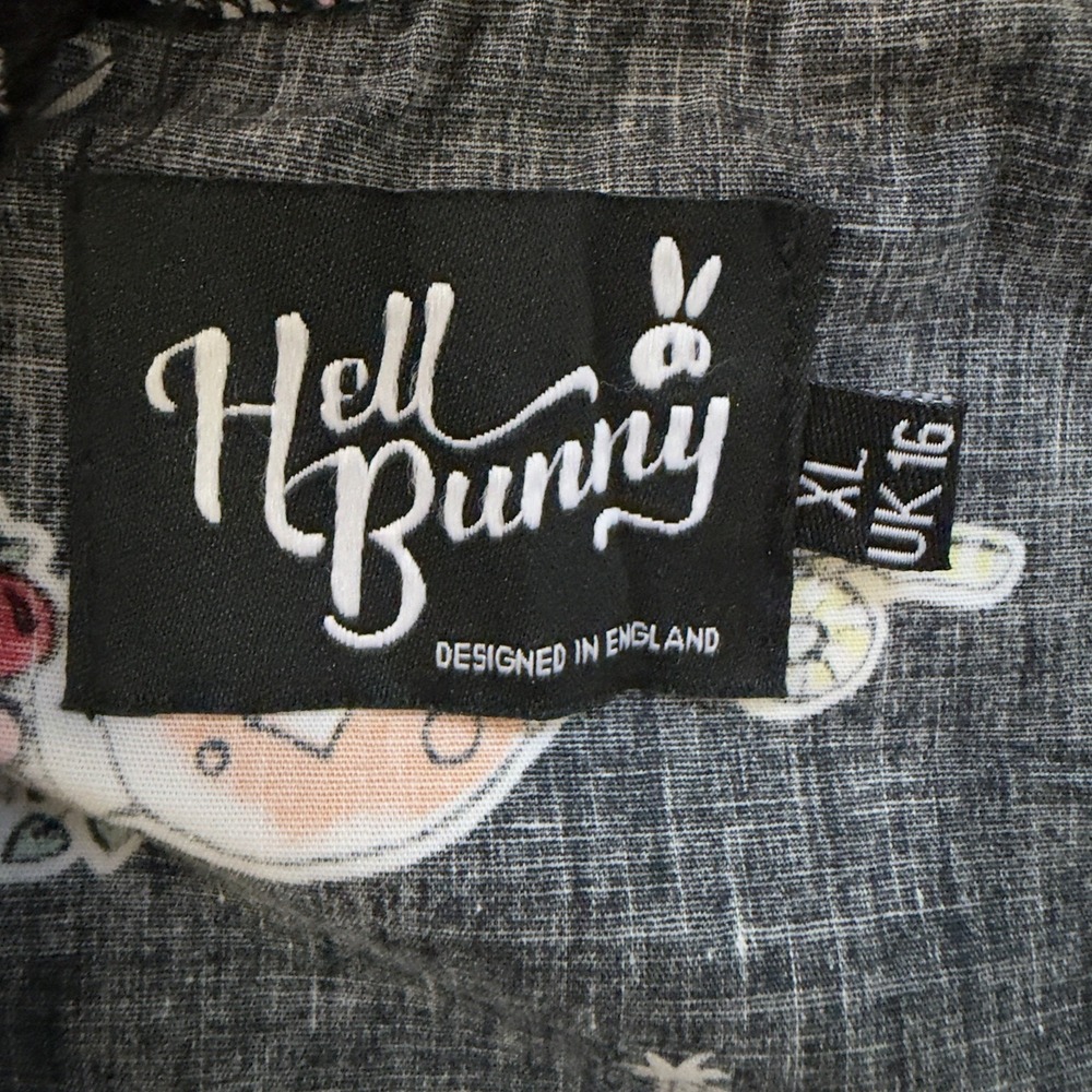 Hell Bunny Dress Womens XL Pina Colada Rockabilly Swing Cocktail Novelty Retro - Picture 11 of 16